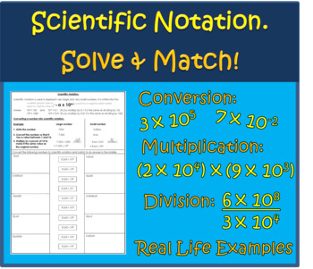 Preview of Scientific Notation Worksheet Activity
