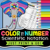 Scientific Notation Worksheet - Color by Number