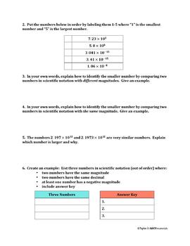 scientific notation real number system homework 7