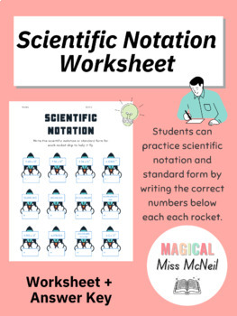Preview of Scientific Notation Worksheet - Rocket Ships