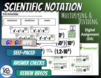 Preview of Scientific Notation (multiplying & subtracting)  - Digital Assignment