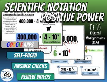 Preview of Scientific Notation (positive power of 10)  - Digital Assignment