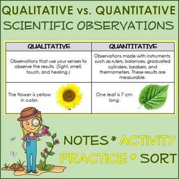 Preview of Scientific Observation: Qualitative vs Quantitative Intro, & Sort- DIGITAL!