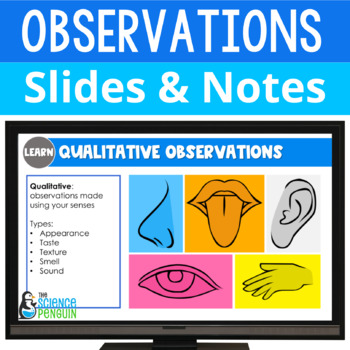 Preview of Scientific Observations Slides & Notes | Science Quantitative and Qualitative