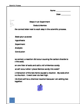 Preview of Scientific Process: Soda & Mentos