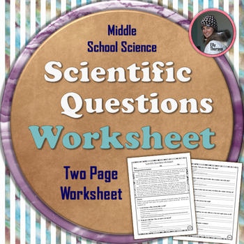Preview of Scientific Questions Worksheet for the Scientific Method or Science Fair