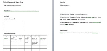 Preview of Scientific Report Scaffold - differentiated 3 levels Years 7-10