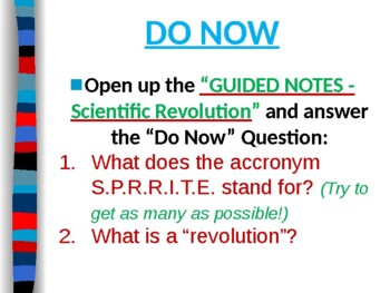 Preview of Scientific Revolution Guided Notes