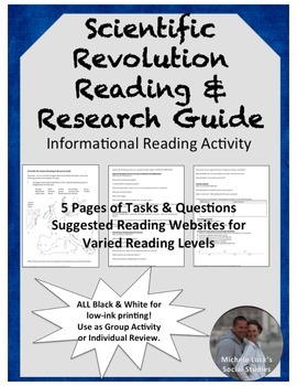 Preview of Scientific Revolution Reading & Research Guide - Informational Text