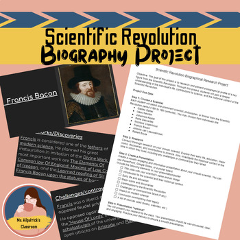 Preview of Scientific Revolution Scientist Biography Research Project (Rubric Included)