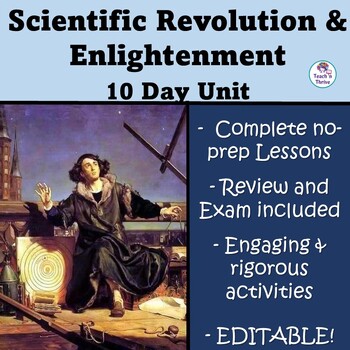 Preview of Scientific Revolution and Age of Enlightenment 9 Day Unit + Exam, Editable