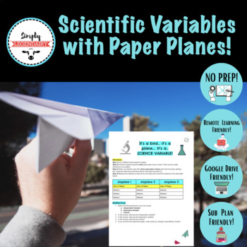Preview of Scientific Variable with Paper Airplanes- NO PREP!