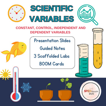 Preview of Scientific Variables Notes, Boom Cards & Labs