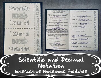 Preview of Scientific and Decimal Notation Foldable + Distance Learning