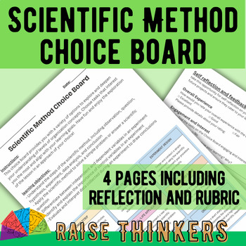 Preview of Scientific method Choice Board Middle School Science project