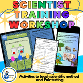 Scientific method game + worksheets, rubrics, flipbook, pr
