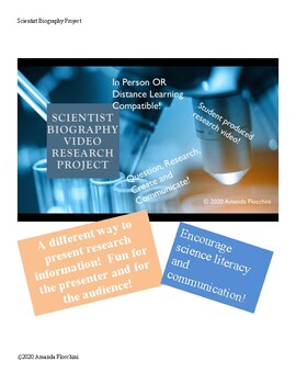 Preview of Scientist Biography Video Research Project - Google Doc link included!