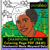 Scientist Coloring Page/Poster: Biochemist Marie Maynard D