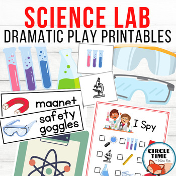 Preview of Scientist Dramatic Play Printable Activities, Pretend Games Preschool PreK