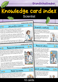 Preview of Scientist - Knowledge card index - Professions (English)