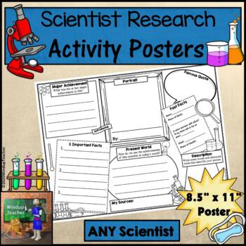 Preview of Scientist Research Activity Sheet Poster