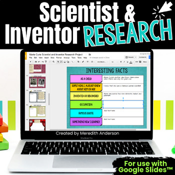 Preview of Scientist and Inventor Research Project - Digital Template Classroom Version