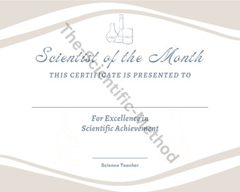 Preview of Scientist of the Month - Printable Certificate