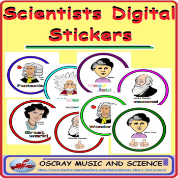 Preview of Scientists Digital Stickers for Distance Learning