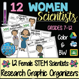 Scientists Graphic Organizer - Women Scientists - 12 Resea