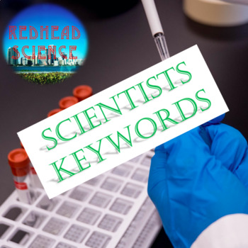 Preview of Scientists Keywords Study Guide, Word Wall, and Quiz bundle