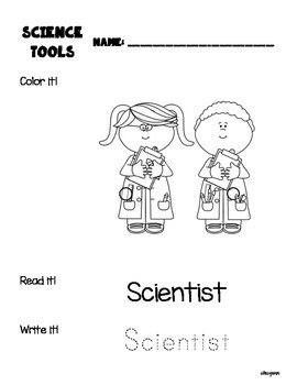 Preview of Scientist's Tools Vocabulary Booklet