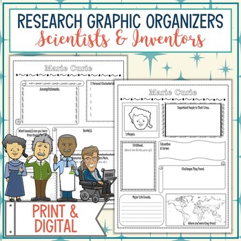 Preview of Scientists and Inventors Biography Research Graphic Organizers Bundle