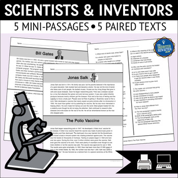 Scientists and Inventors Reading Comprehension Passages | TpT