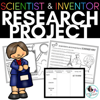 Preview of Scientist and Inventor Research Project Template Brochure & Poster Styles