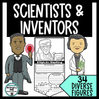 Preview of Scientists and Inventors Research Banners | 34 Diverse Scientists and Inventors