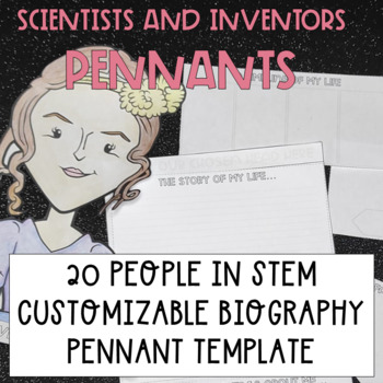 Preview of Scientists and inventors STEM biography pennant for science history