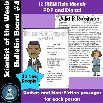 Preview of Scientists of the Week Bulletin Board Set 4 Digital and Regular