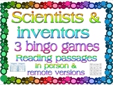 Scientists reading passages & 3 bingo games (remote and in