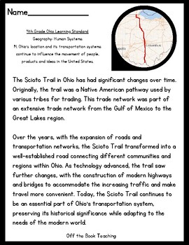 Preview of Ohio History & Geography: Scioto Trail Freebie!