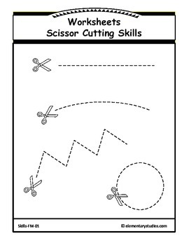 scissor cutting worksheets by elementarystudies tpt