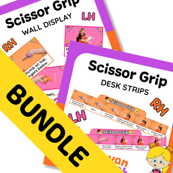 Preview of Scissor Grip Desk Strips & Wall Display BUNDLE | Visual Step-By-Step Instruction