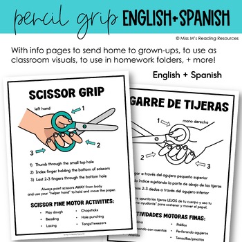 Scissor Grip Parent Info Sheet and Poster by Miss M's Reading Resources