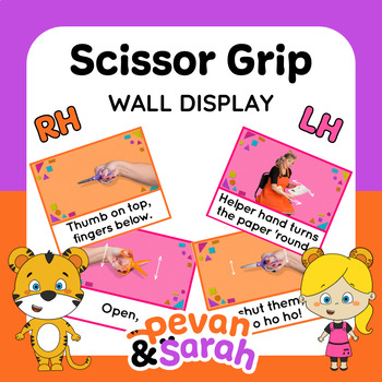 Preview of Scissor Grip Wall Posters | Scissor Skills Visual Instructions Classroom Display