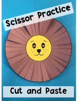 Preview of Scissor Practice Lion Cut and Paste Craft