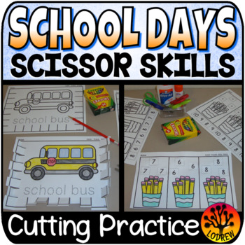 Preview of Scissor Skills Back To School Scissors Practice Cut and Paste No Prep Fine Motor
