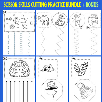 Preview of Scissor Skills Cutting Practice Bundle, Fine Motor Skills