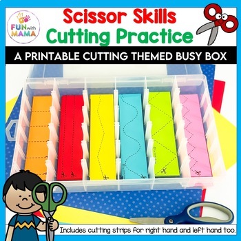 Preview of Scissor Skills Busy Box | Cutting Practice Strips for Fine Motor Skills