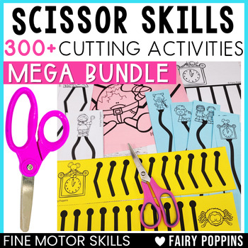 Preview of Scissor Skills Cutting Practice MEGA BUNDLE - Fine Motor Tubs