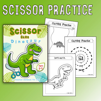 Preview of Scissor Skills Dinosaur: A Preschool Workbook for Kids Ages 3-5