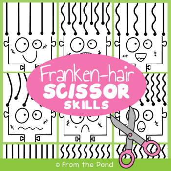 Preview of Scissor Skills Franken-hair Worksheets | Halloween Activities